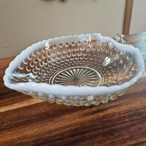 Fenton Other - vintage opalescent hobnail glass dish fenton anchor hocking